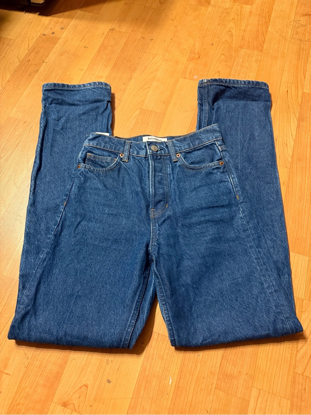 Reformation Cynthia high rise straight long jeans size 24 - Picture 9 of 10